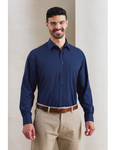 P-PR200-Mens Poplin Long Sleeve Shirt